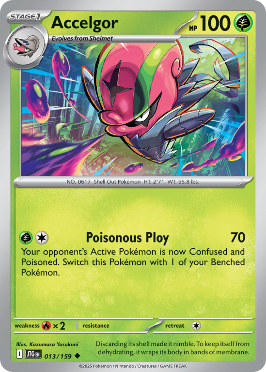 Pokémonkaart Accelgor nummer 13/159 uit de set Journey Together (Scarlet & Violet)