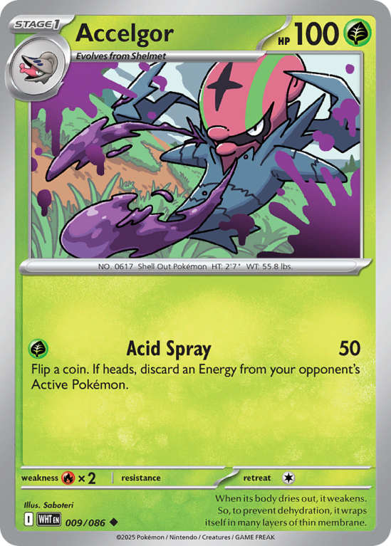 Pokémonkaart Accelgor nummer 9/86 uit de set White Flare (Scarlet & Violet)