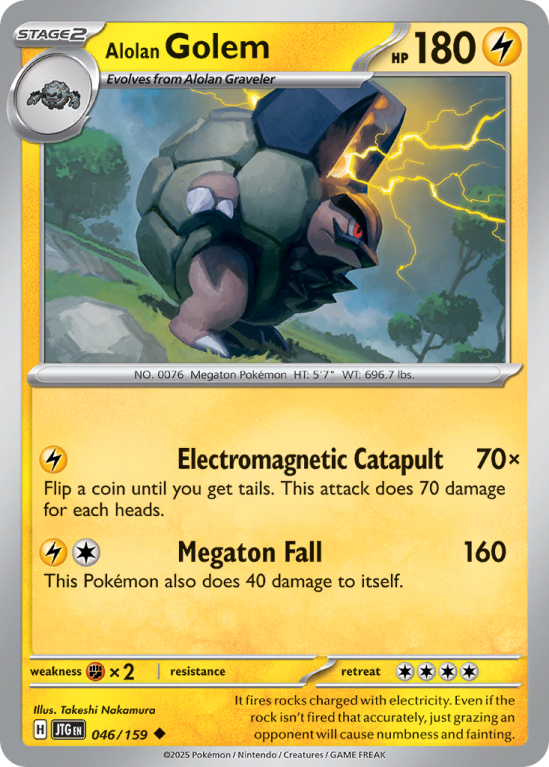 Pokémonkaart Alolan Golem nummer 46/159 uit de set Journey Together (Scarlet & Violet)