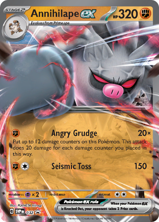 Pokémonkaart Annihilape ex nummer 32/14 uit de set Scarlet & Violet Black Star Promos (Scarlet & Violet)