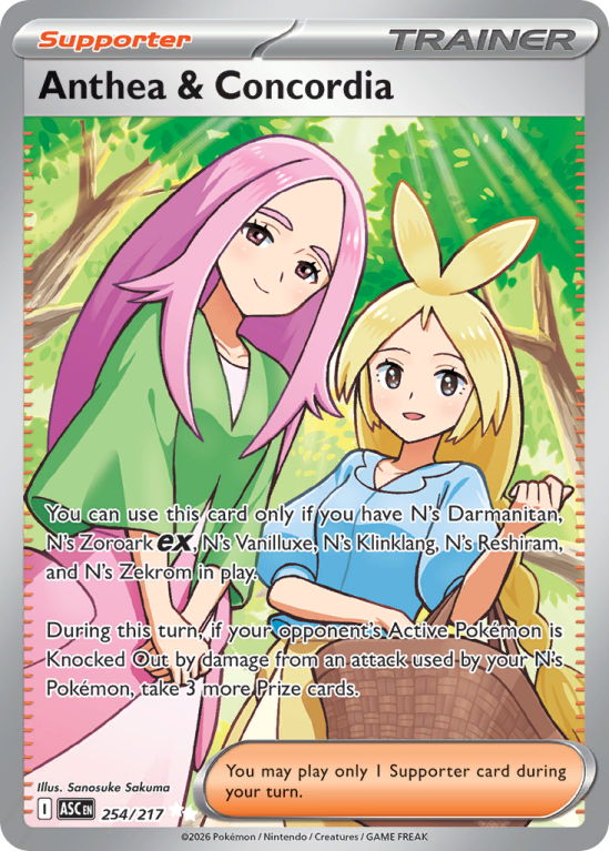 Pokémonkaart Anthea & Concordia nummer 254/217 uit de set Ascended Heroes (Mega Evolution)