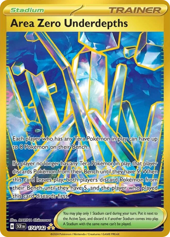 Pokémonkaart Area Zero Underdepths nummer 174/142 uit de set Stellar Crown (Scarlet & Violet)