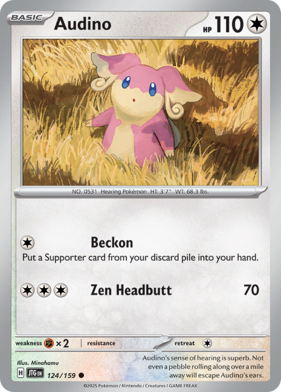 Pokémonkaart Audino nummer 124/159 uit de set Journey Together (Scarlet & Violet)