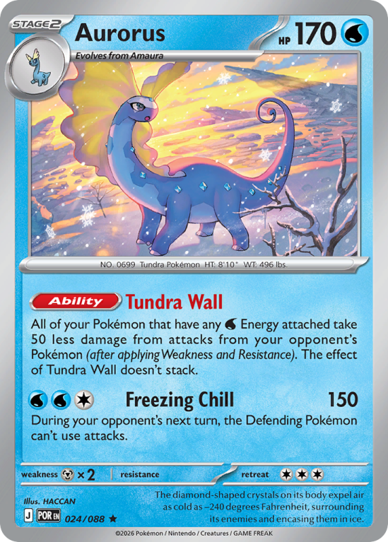 Pokémonkaart Aurorus nummer 24/88 uit de set Perfect Order (Mega Evolution)