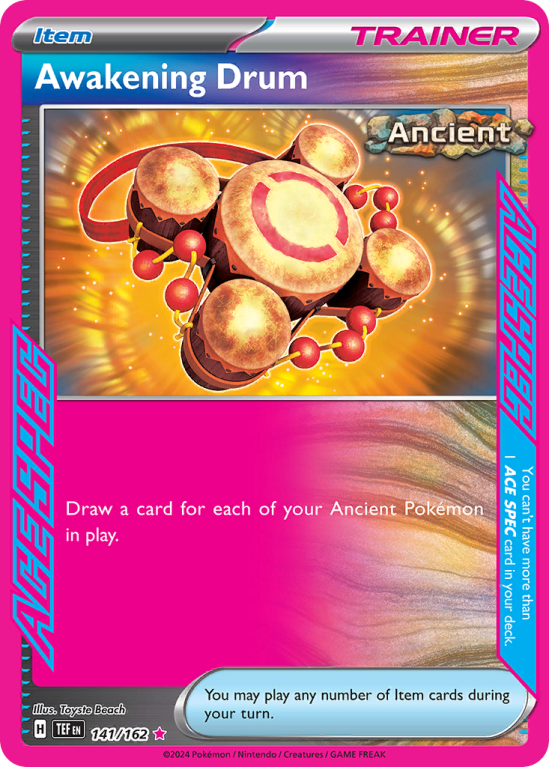 Pokémonkaart Awakening Drum nummer 141/162 uit de set Temporal Forces (Scarlet & Violet)