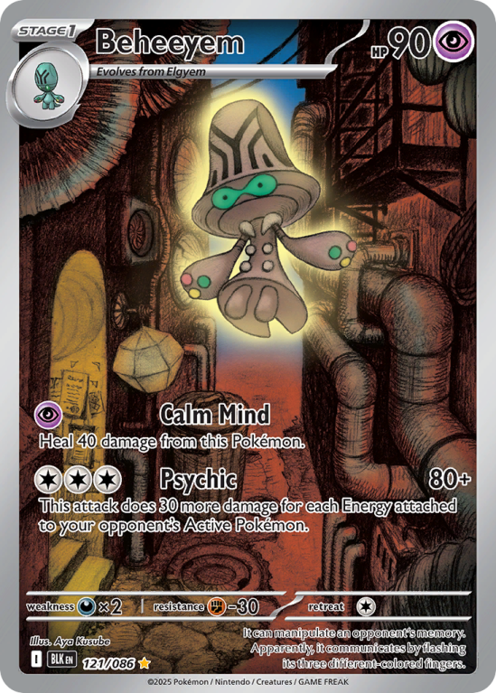 Pokémonkaart Beheeyem nummer 121/86 uit de set Black Bolt (Scarlet & Violet)