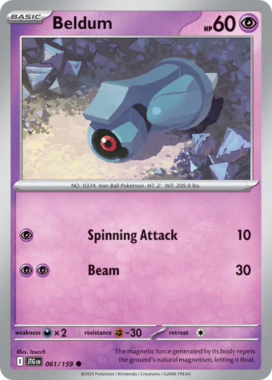 Pokémonkaart Beldum nummer 61/159 uit de set Journey Together (Scarlet & Violet)