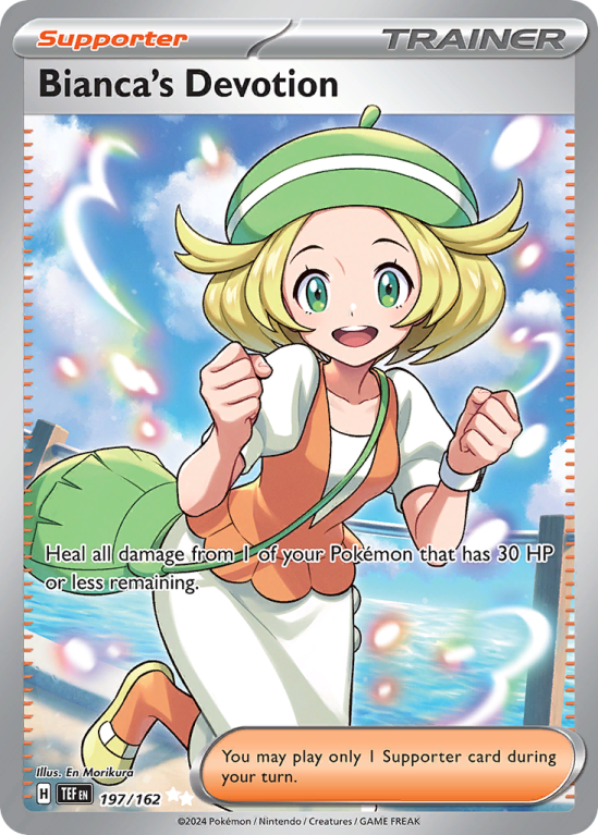 Pokémonkaart Bianca's Devotion nummer 197/162 uit de set Temporal Forces (Scarlet & Violet)