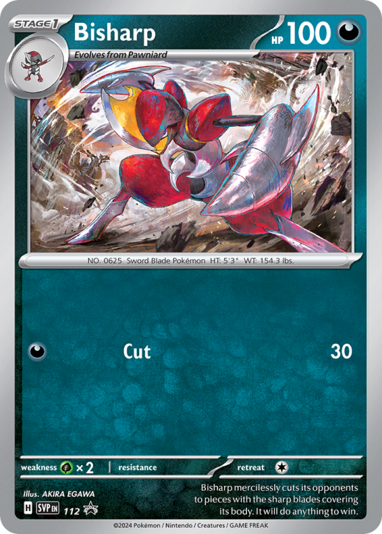 Pokémonkaart Bisharp nummer 112/14 uit de set Scarlet & Violet Black Star Promos (Scarlet & Violet)