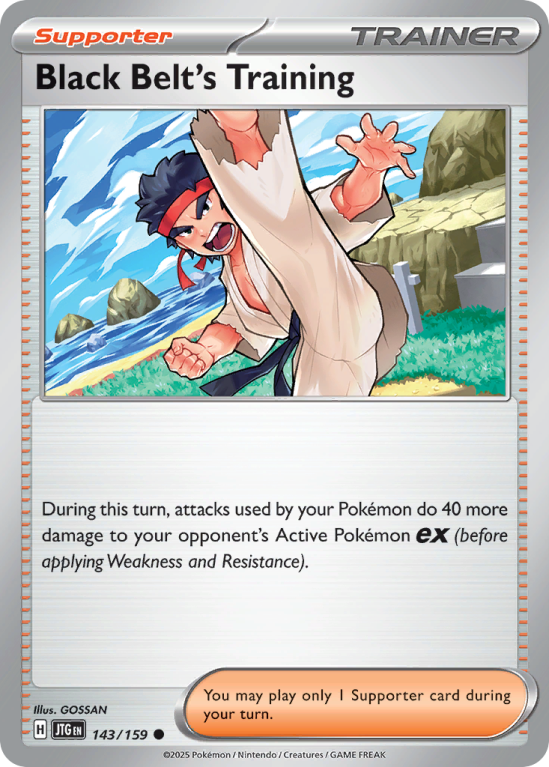 Pokémonkaart Black Belt's Training nummer 143/159 uit de set Journey Together (Scarlet & Violet)