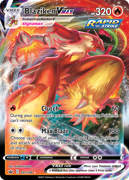 Blaziken VMAX 21/198 Sword & Shield Chilling Reign