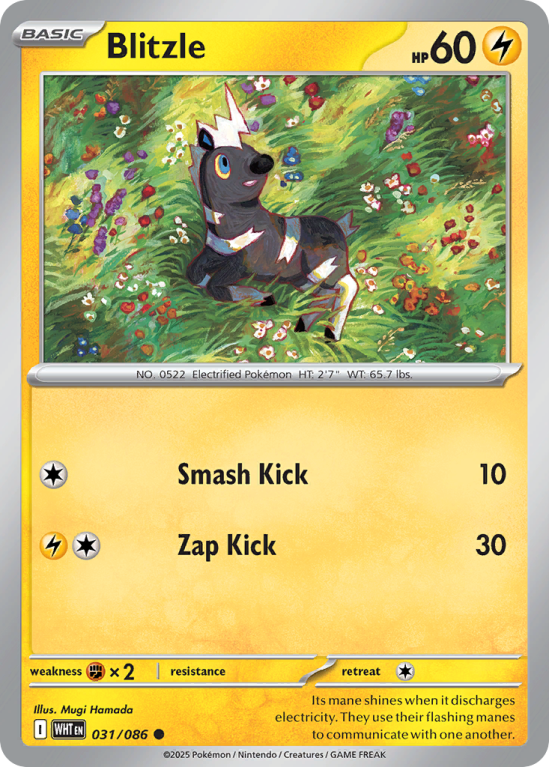 Pokémonkaart Blitzle nummer 31/86 uit de set White Flare (Scarlet & Violet)