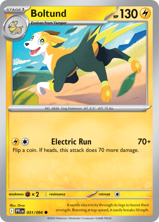 Pokémonkaart Boltund nummer 31/94 uit de set Phantasmal Flames (Mega Evolution)