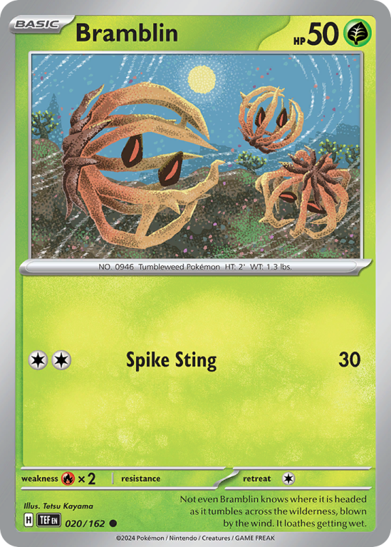 Pokémonkaart Bramblin nummer 20/162 uit de set Temporal Forces (Scarlet & Violet)