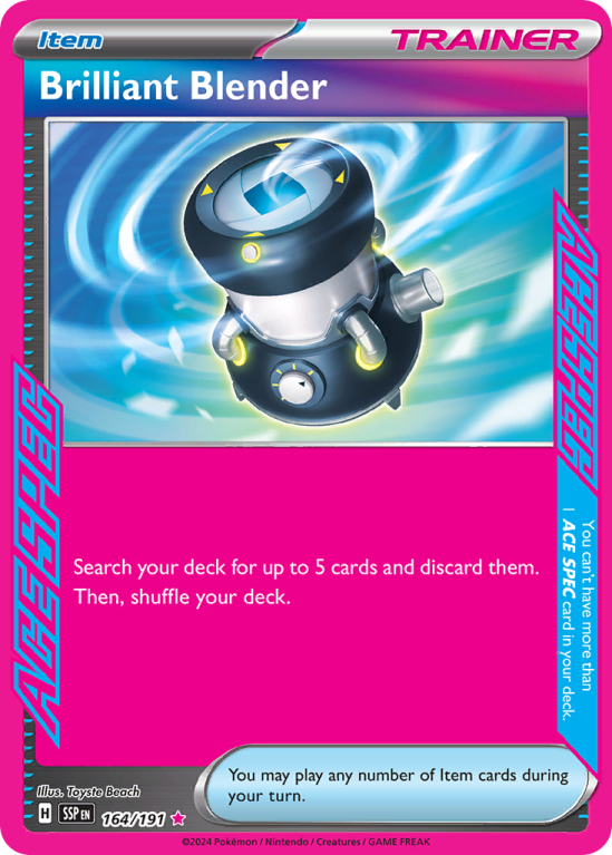 Pokémonkaart Brilliant Blender nummer 164/191 uit de set Surging Sparks (Scarlet & Violet)
