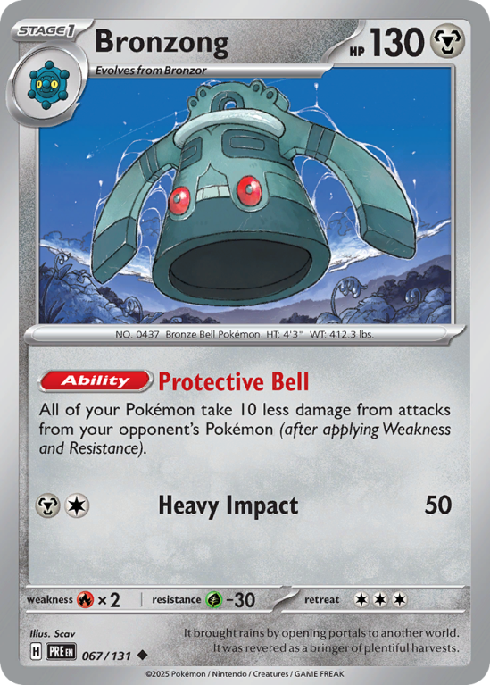 Pokémonkaart Bronzong nummer 67/131 uit de set Prismatic Evolutions (Scarlet & Violet)