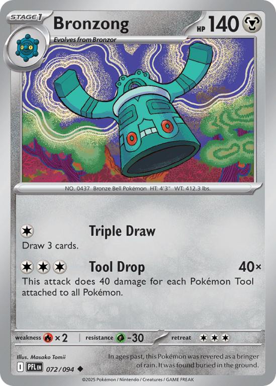 Pokémonkaart Bronzong nummer 72/94 uit de set Phantasmal Flames (Mega Evolution)
