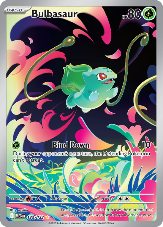 Pokémonkaart Bulbasaur nummer 133/132 uit de set Mega Evolution