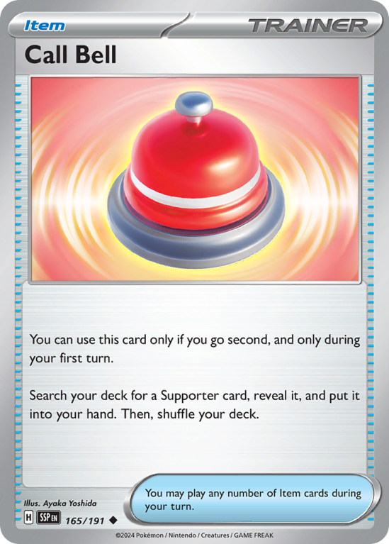 Pokémonkaart Call Bell nummer 165/191 uit de set Surging Sparks (Scarlet & Violet)
