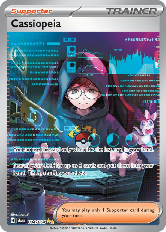 Pokémonkaart Cassiopeia nummer 94/64 uit de set Shrouded Fable (Scarlet & Violet)