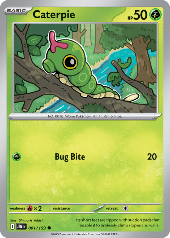 Pokémonkaart Caterpie nummer 1/159 uit de set Journey Together (Scarlet & Violet)