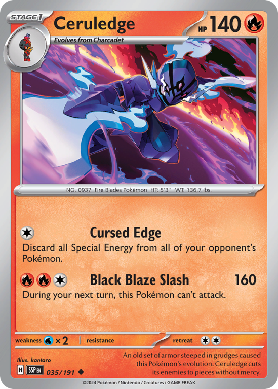 Pokémonkaart Ceruledge nummer 35/191 uit de set Surging Sparks (Scarlet & Violet)