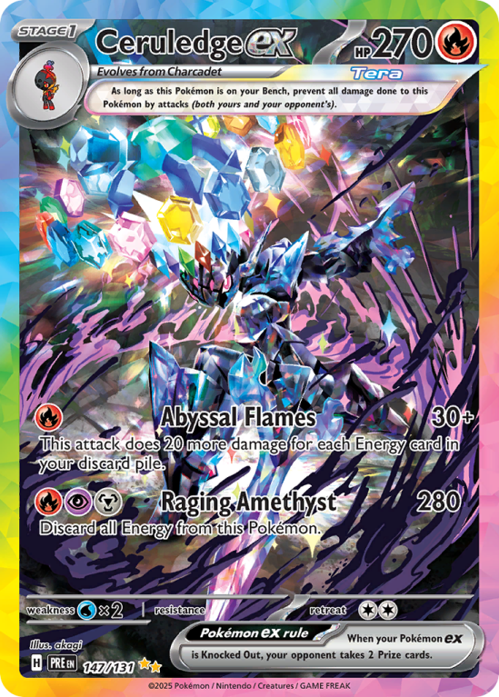 Pokémonkaart Ceruledge ex nummer 147/131 uit de set Prismatic Evolutions (Scarlet & Violet)