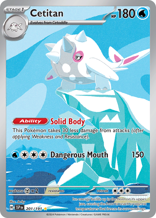 Pokémonkaart Cetitan nummer 201/191 uit de set Surging Sparks (Scarlet & Violet)