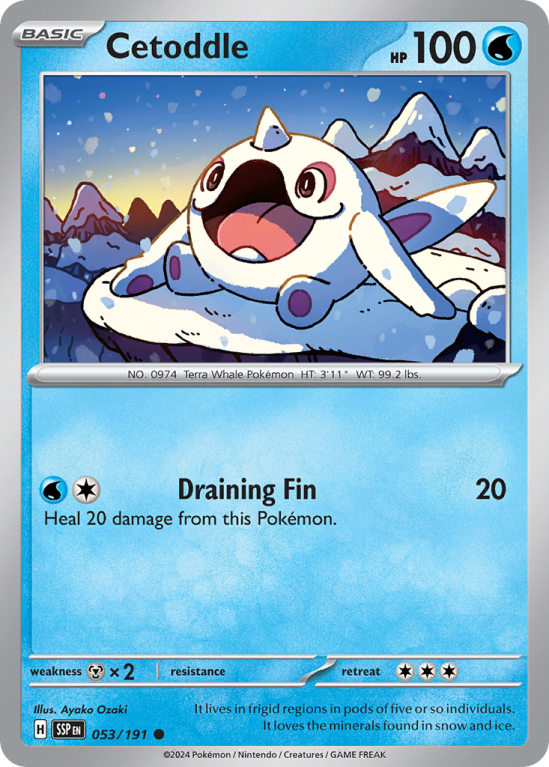 Pokémonkaart Cetoddle nummer 53/191 uit de set Surging Sparks (Scarlet & Violet)