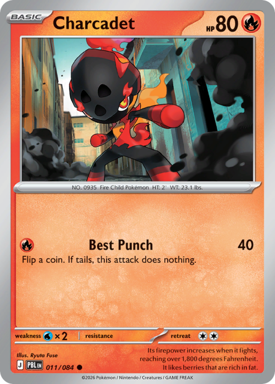 Pokémonkaart Charcadet nummer 11/84 uit de set Pitch Black (Mega Evolution)