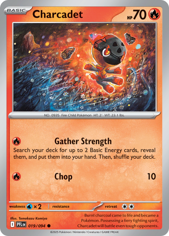 Pokémonkaart Charcadet nummer 19/94 uit de set Phantasmal Flames (Mega Evolution)