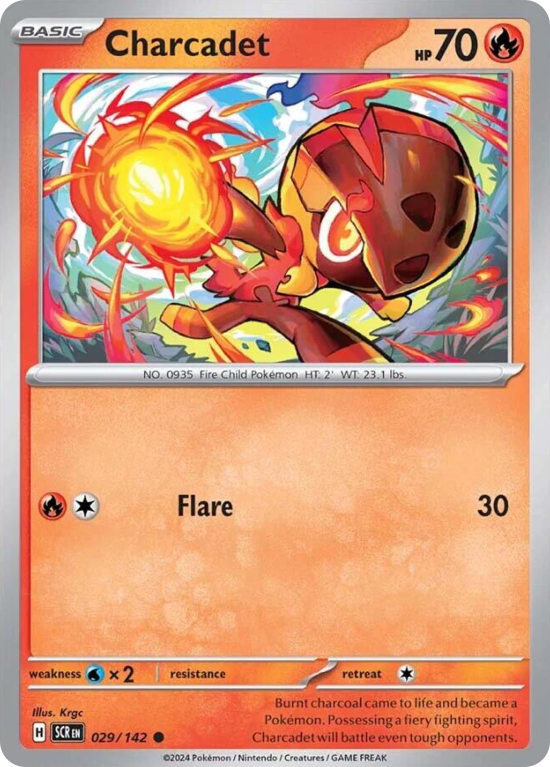 Pokémonkaart Charcadet nummer 29/142 uit de set Stellar Crown (Scarlet & Violet)