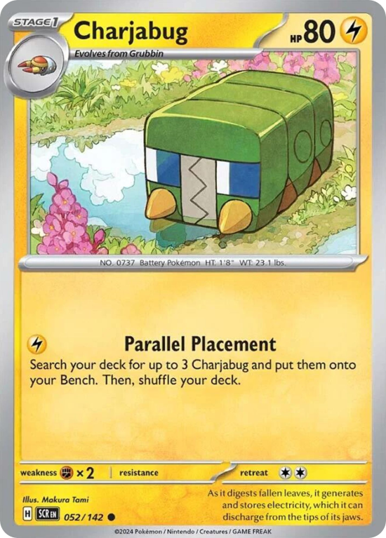 Pokémonkaart Charjabug nummer 52/142 uit de set Stellar Crown (Scarlet & Violet)