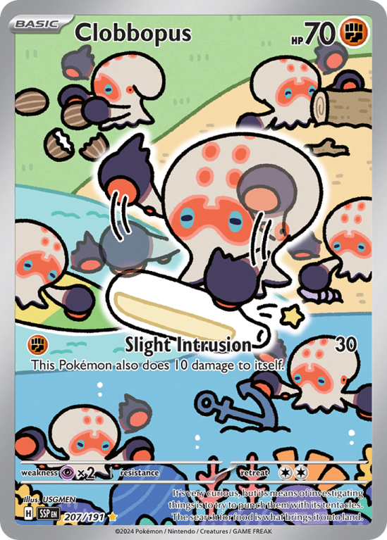 Pokémonkaart Clobbopus nummer 207/191 uit de set Surging Sparks (Scarlet & Violet)