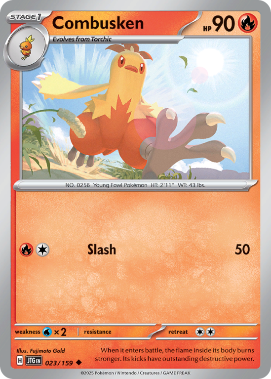 Pokémonkaart Combusken nummer 23/159 uit de set Journey Together (Scarlet & Violet)