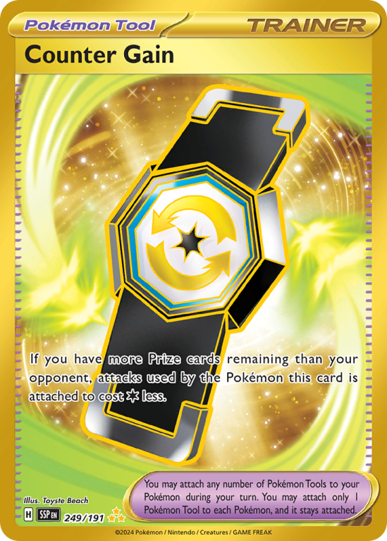 Pokémonkaart Counter Gain nummer 249/191 uit de set Surging Sparks (Scarlet & Violet)