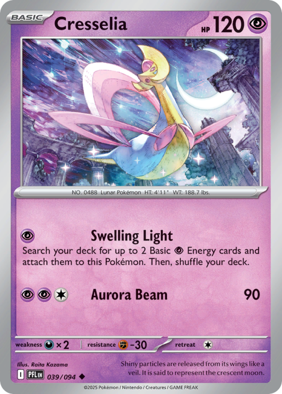 Pokémonkaart Cresselia nummer 39/94 uit de set Phantasmal Flames (Mega Evolution)