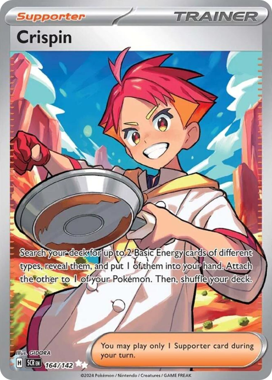 Pokémonkaart Crispin nummer 164/142 uit de set Stellar Crown (Scarlet & Violet)