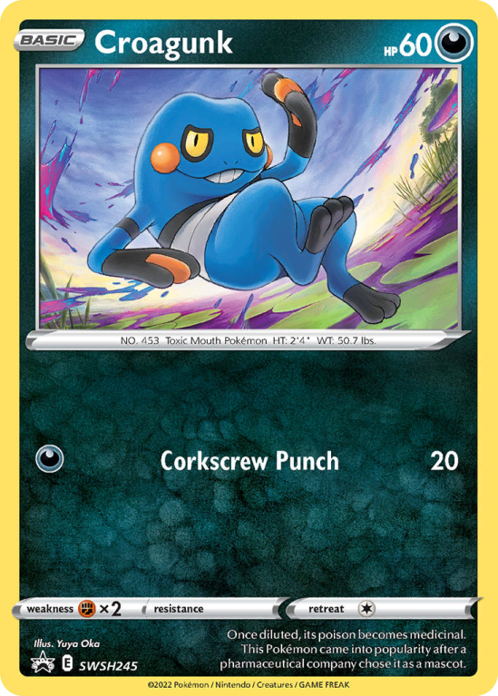 Pokémonkaart Croagunk nummer SWSH245/103 uit de set SWSH Black Star Promos (Sword & Shield)
