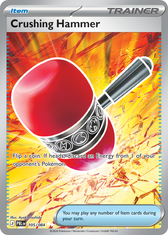 Pokémonkaart Crushing Hammer nummer 105/84 uit de set Pitch Black (Mega Evolution)