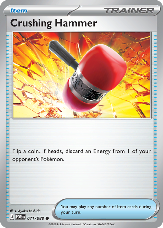 Pokémonkaart Crushing Hammer nummer 71/88 uit de set Perfect Order (Mega Evolution)
