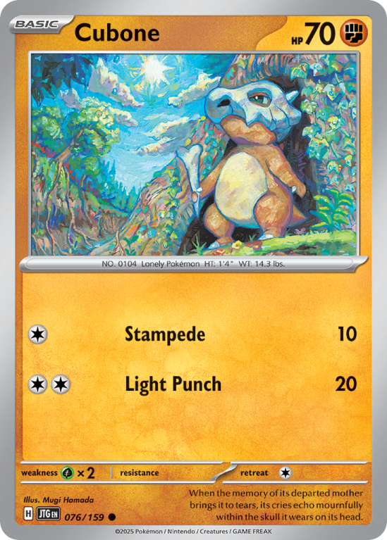 Pokémonkaart Cubone nummer 76/159 uit de set Journey Together (Scarlet & Violet)