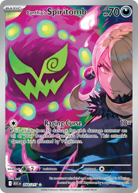 Pokémonkaart Cynthia's Spiritomb nummer 244/217 uit de set Ascended Heroes (Mega Evolution)