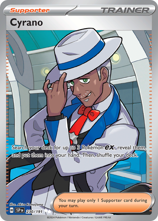 Pokémonkaart Cyrano nummer 230/191 uit de set Surging Sparks (Scarlet & Violet)