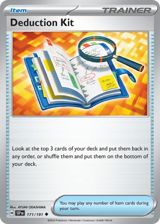 Pokémonkaart Deduction Kit nummer 171/191 uit de set Surging Sparks (Scarlet & Violet)