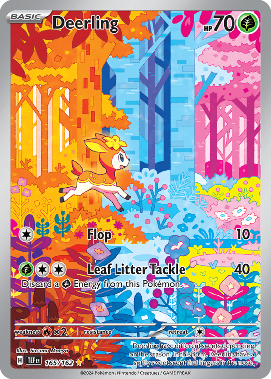 Pokémonkaart Deerling nummer 165/162 uit de set Temporal Forces (Scarlet & Violet)
