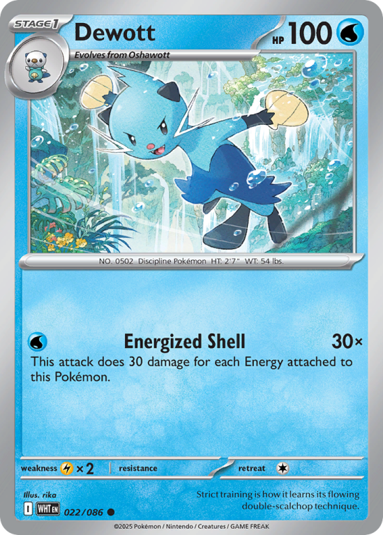 Pokémonkaart Dewott nummer 22/86 uit de set White Flare (Scarlet & Violet)