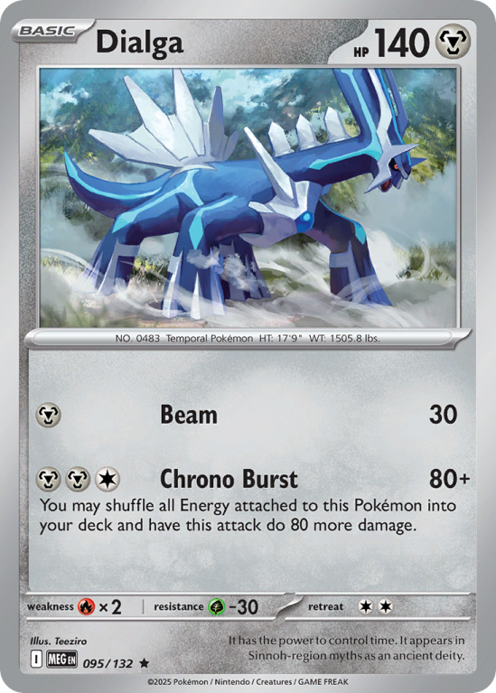 Pokémonkaart Dialga nummer 95/132 uit de set Mega Evolution