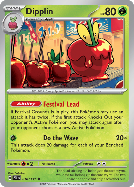 Pokémonkaart Dipplin nummer 10/131 uit de set Prismatic Evolutions (Scarlet & Violet)