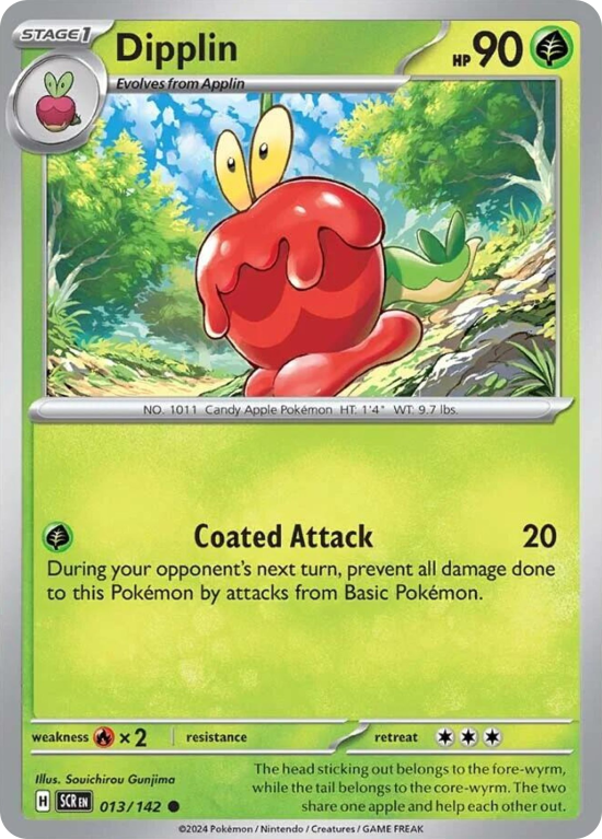 Pokémonkaart Dipplin nummer 13/142 uit de set Stellar Crown (Scarlet & Violet)